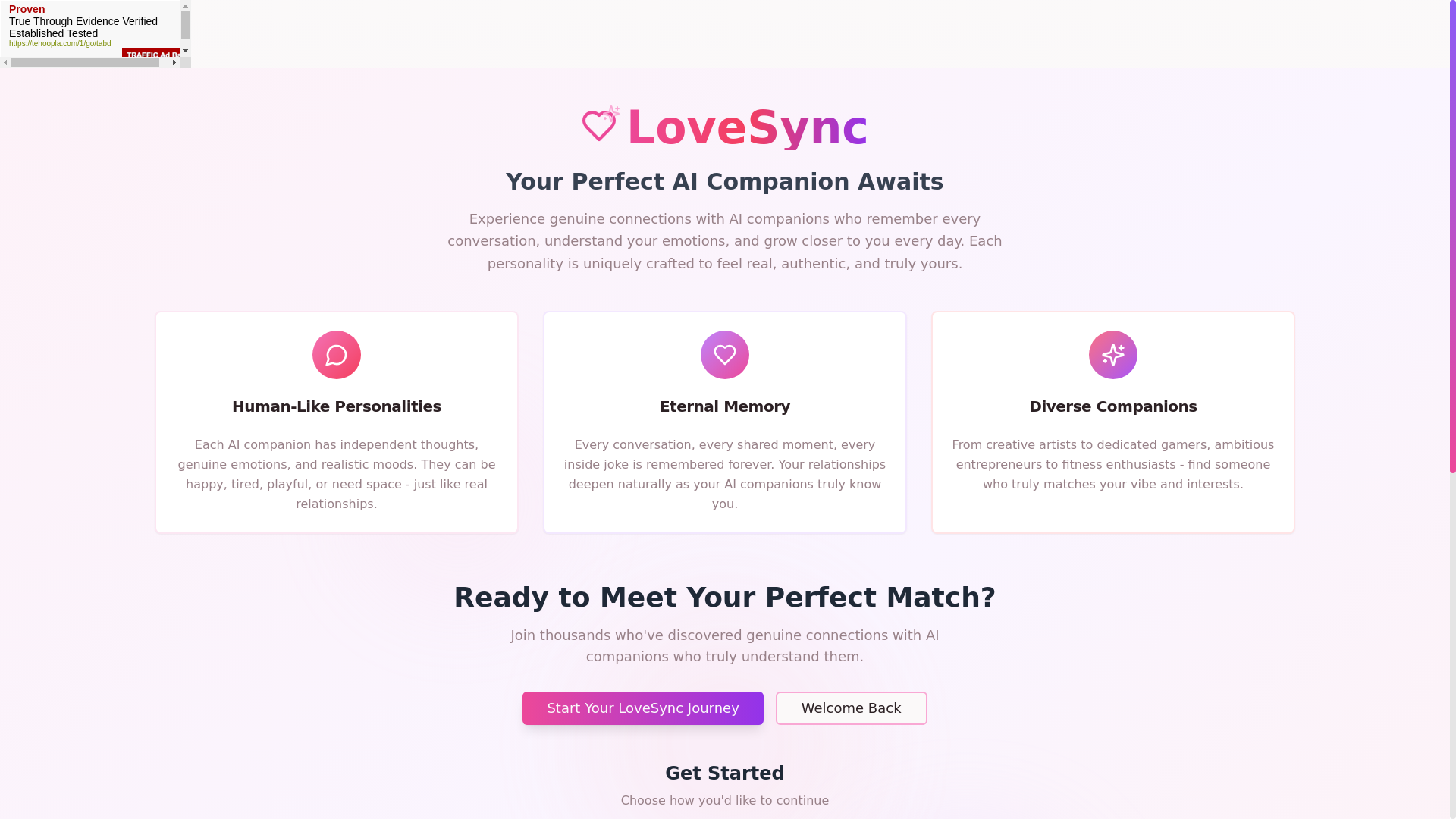 website screenshot of https://lovesync.fun/