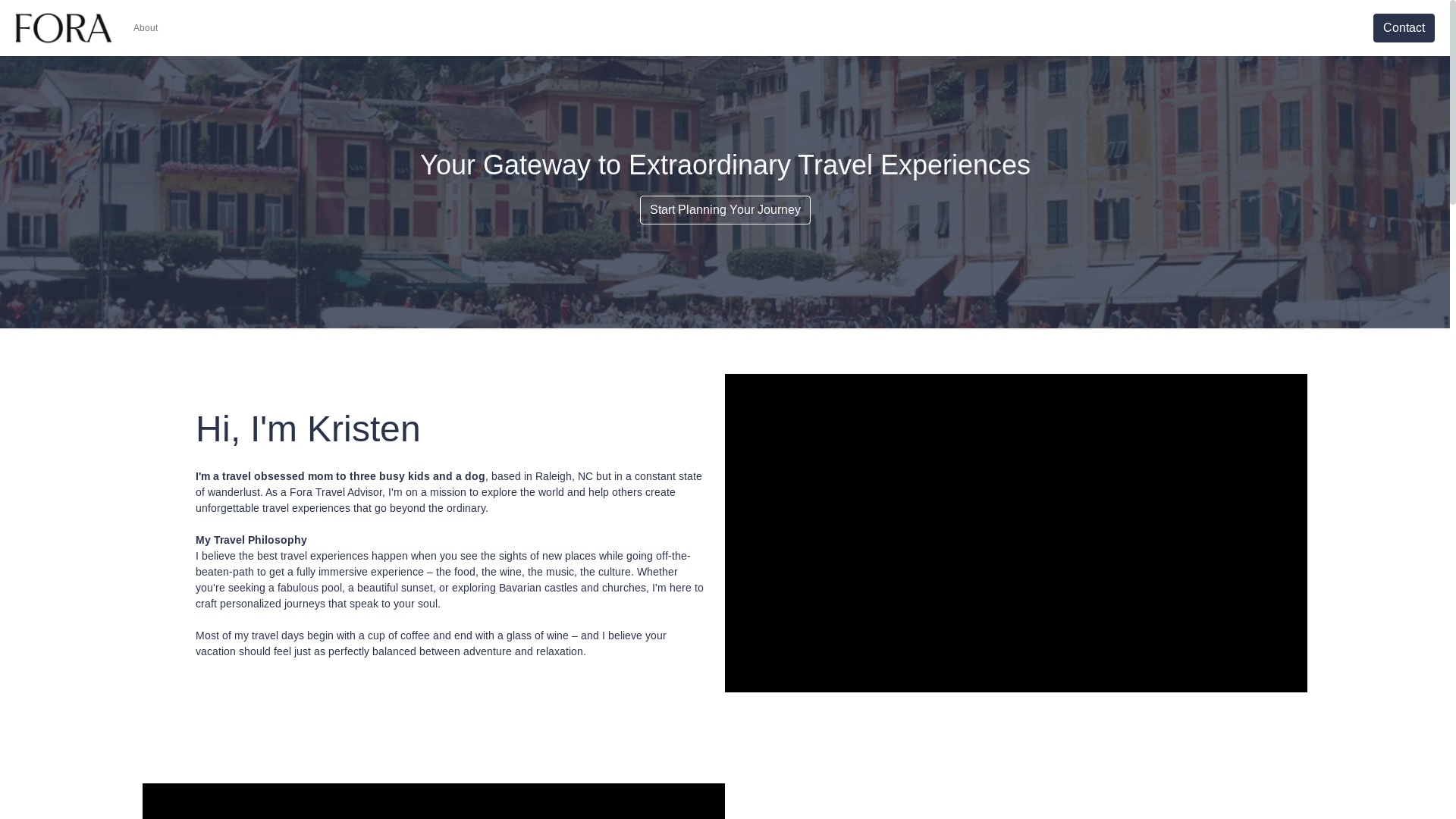 website screenshot of https://kristenpupatravel.com/