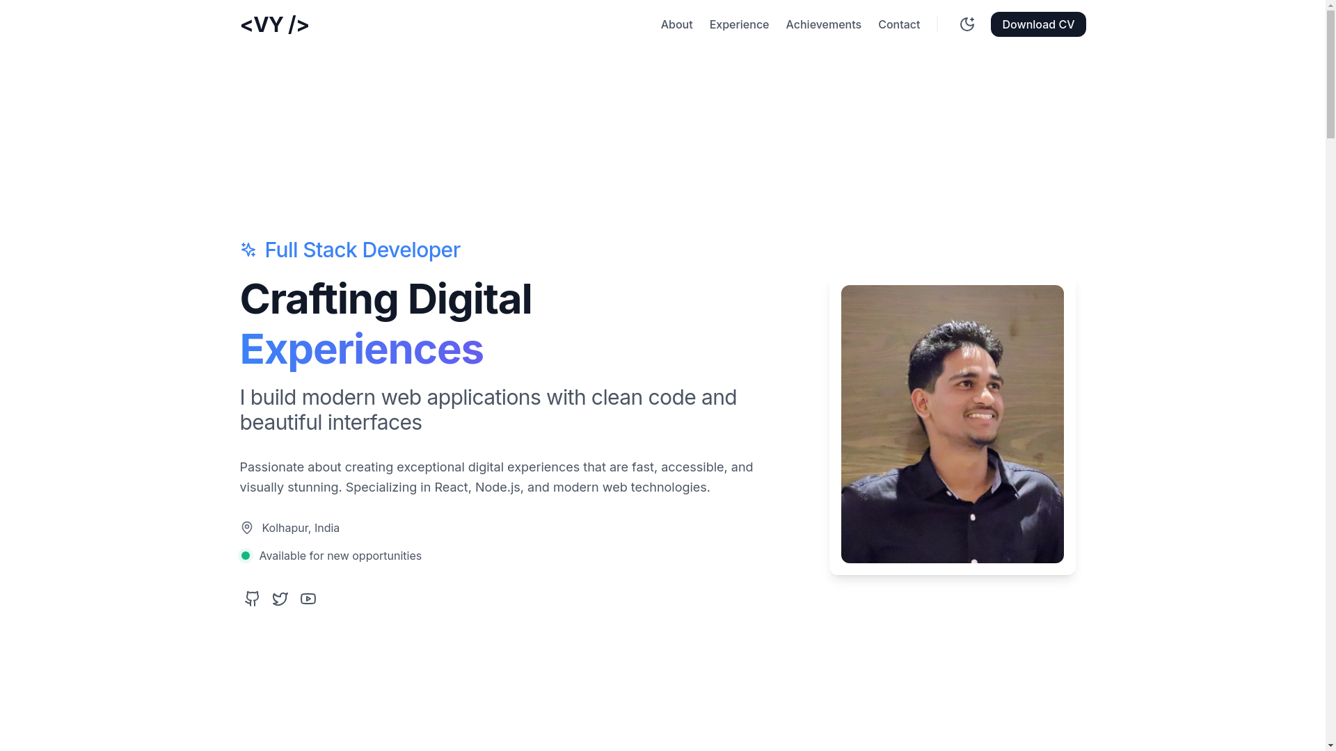 website screenshot of https://vageshwar-profile.pages.dev/