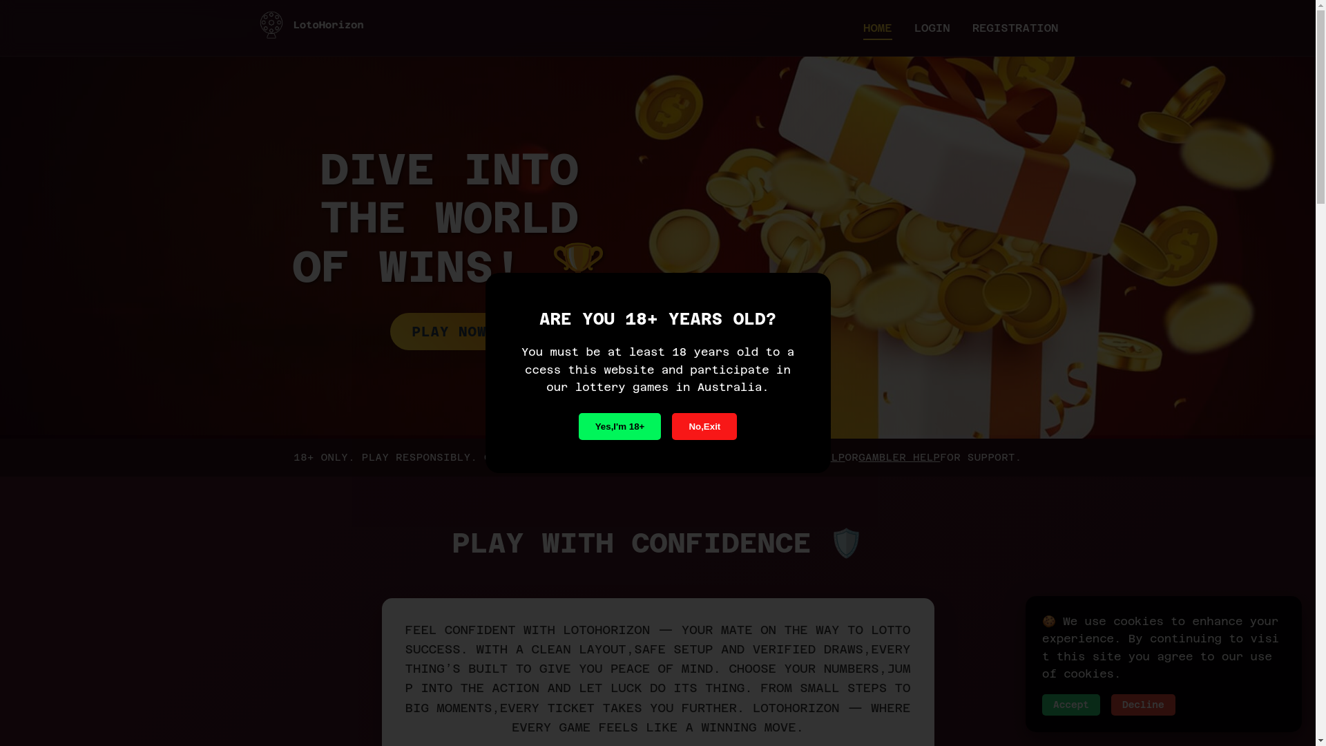 website screenshot of https://lotohorizon.com/
