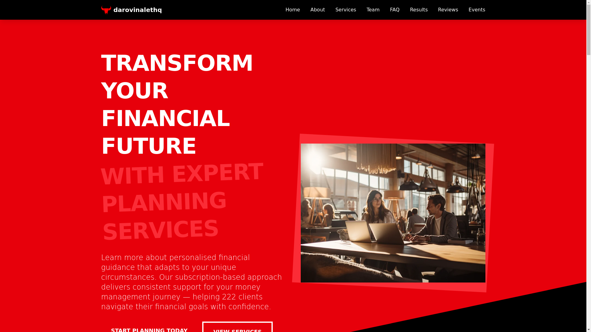 website screenshot of https://darovinalethq.com