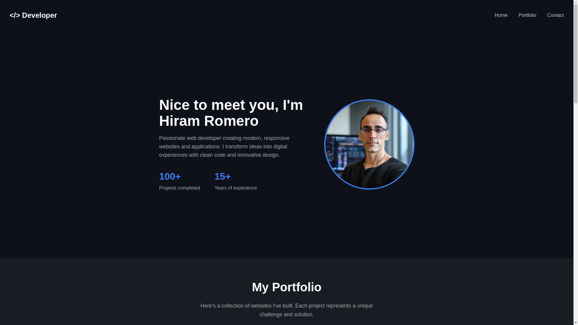 website screenshot of https://hiramwebdev.com/