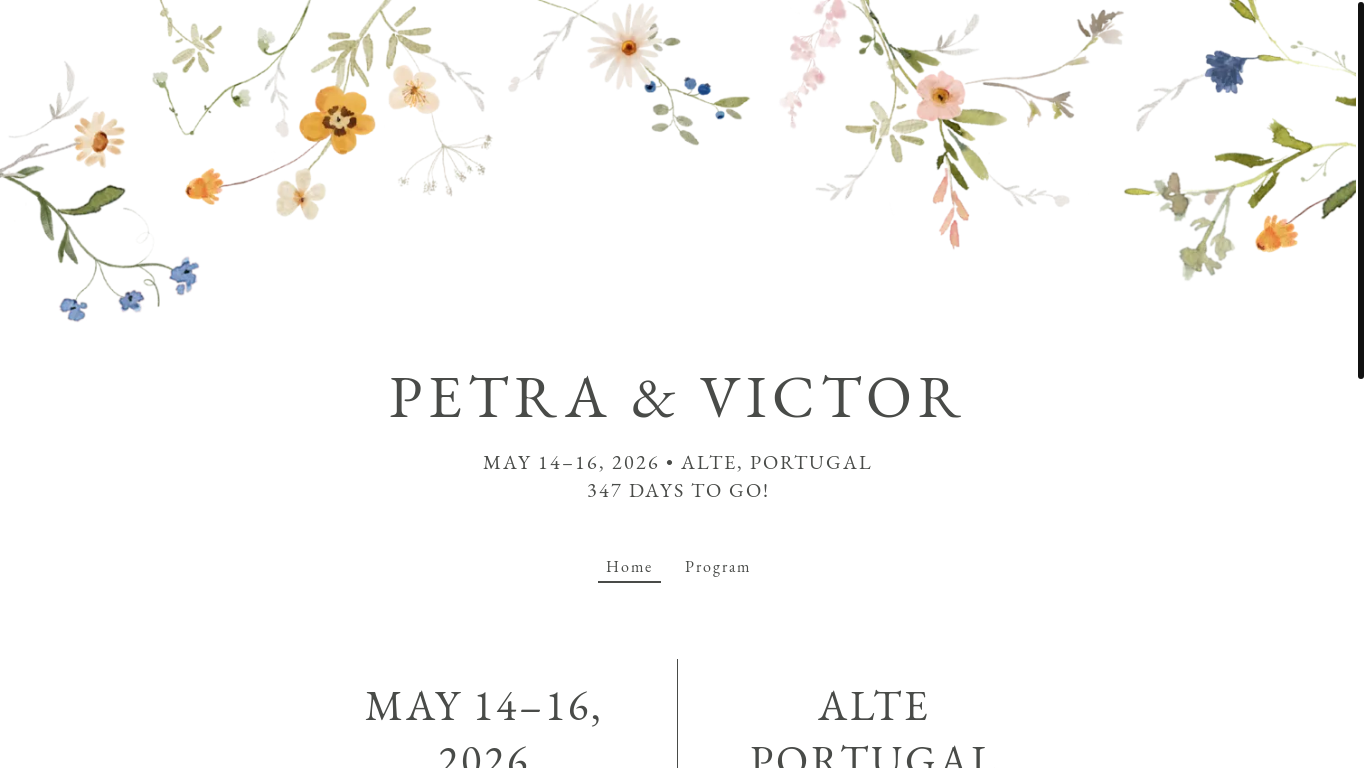 website screenshot of https://petraochvictor.com/