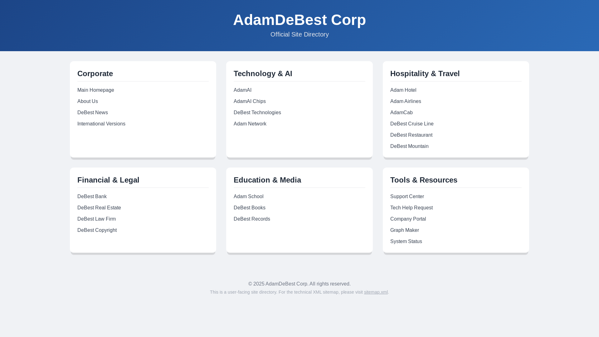 website screenshot of https://adamdebest-corp-official-sitemap.pages.dev/