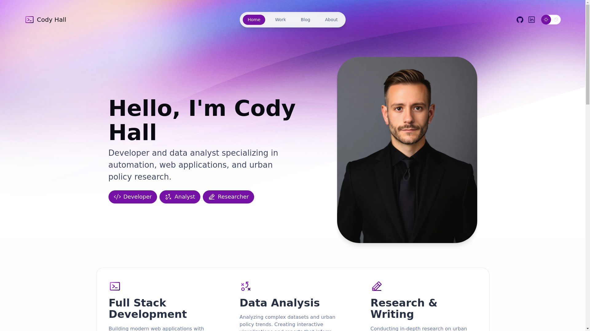 website screenshot of https://codyhalltech.pages.dev/