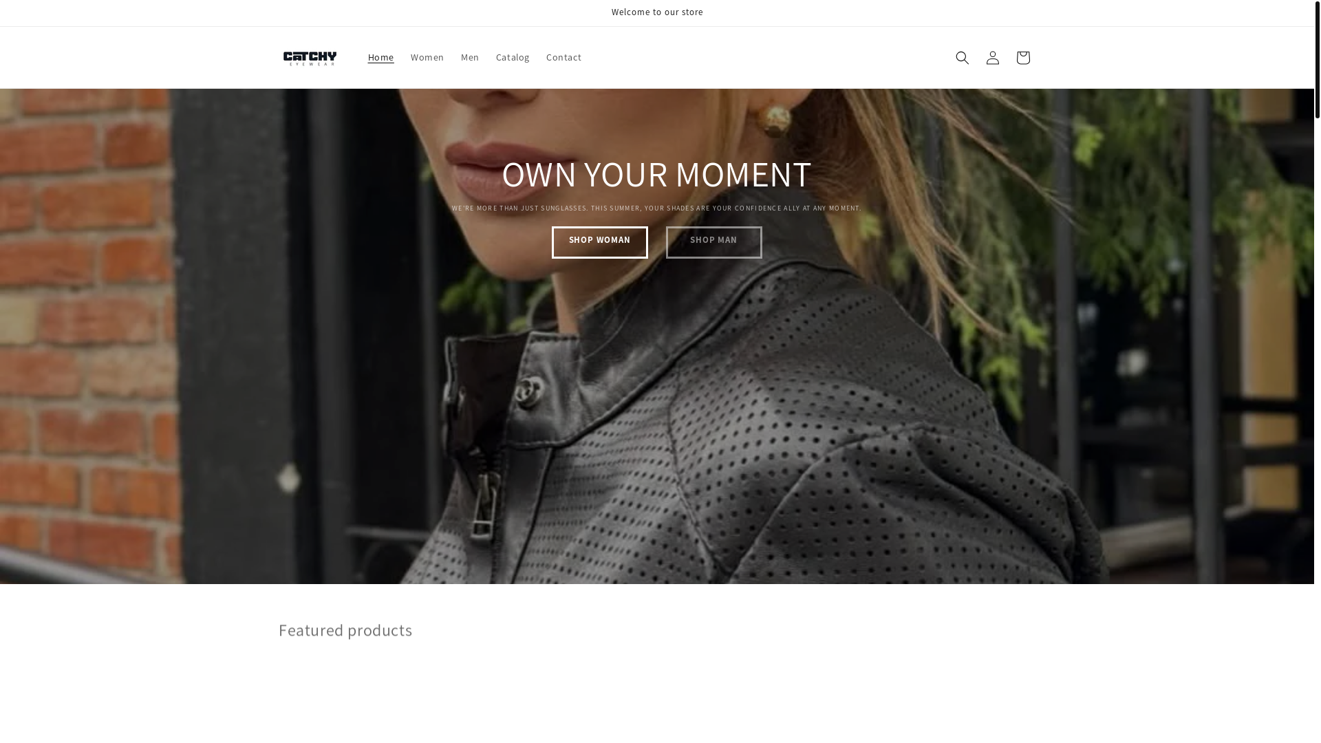 website screenshot of https://catchyeyewear.com/