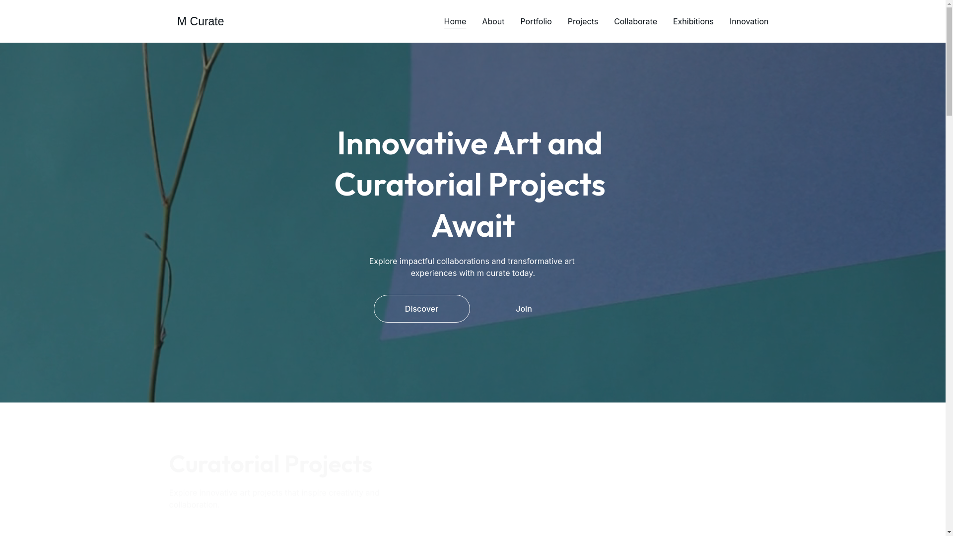 website screenshot of https://mcurate.art/