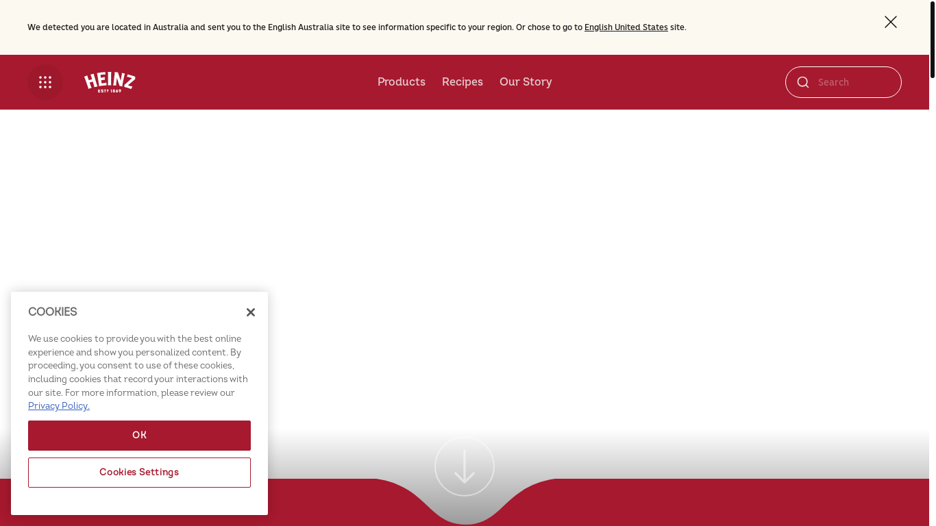 website screenshot of https://heinz.com/