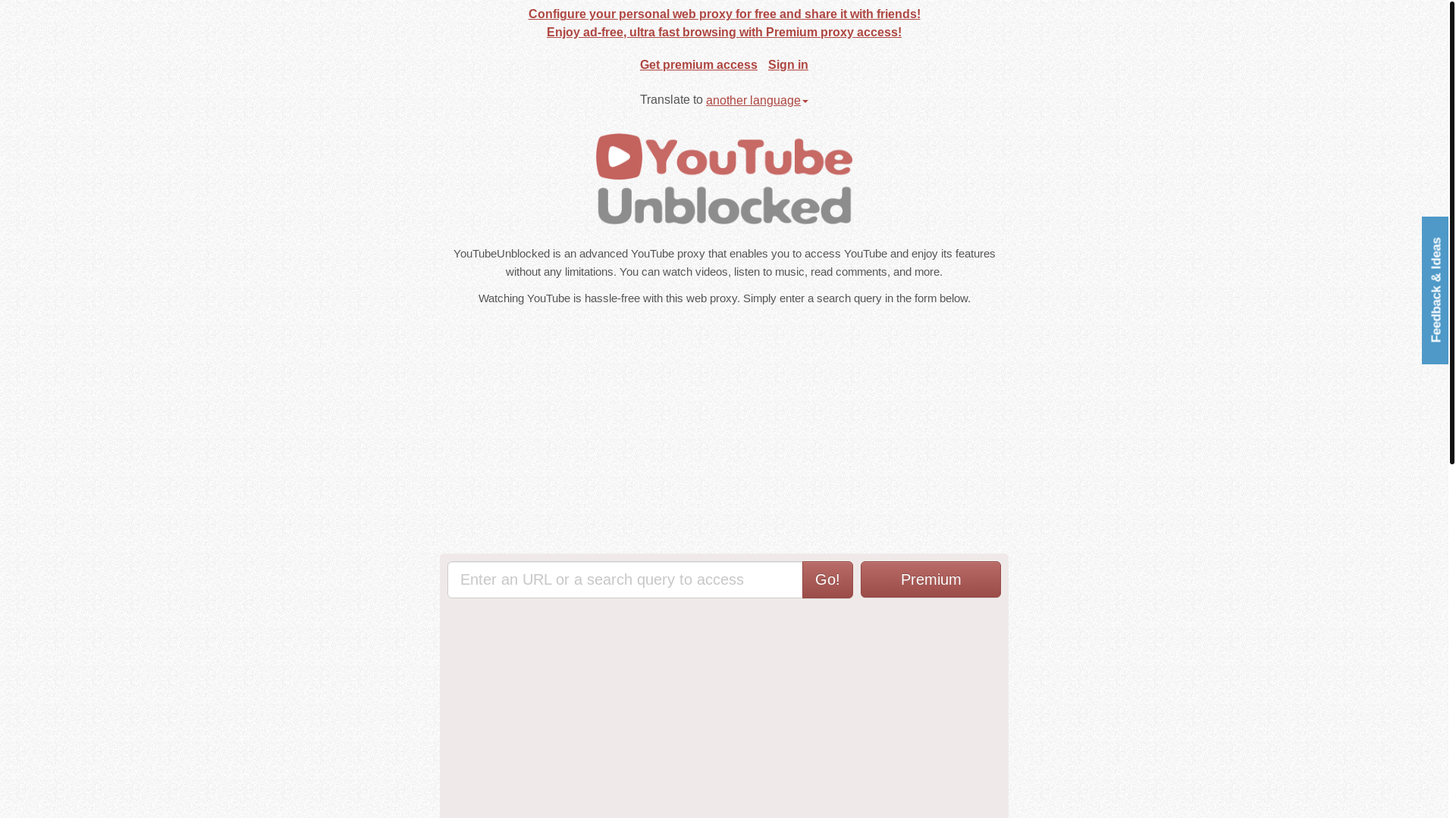 website screenshot of https://youtubeunblocked.live/