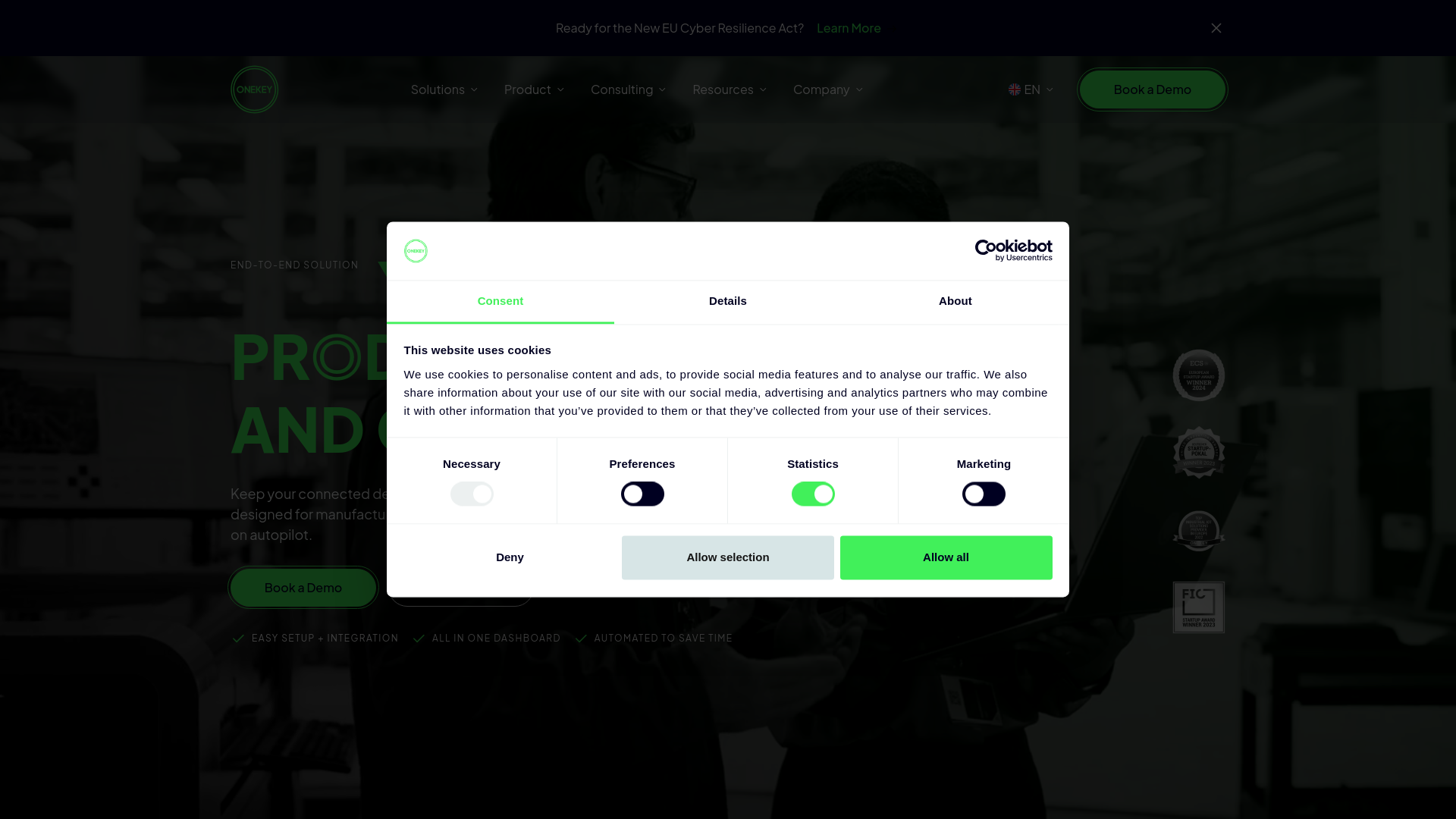 website screenshot of https://getwithonekey.com/