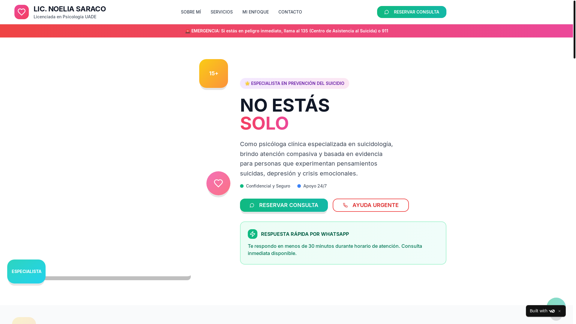 website screenshot of https://noeliasaraco.com/