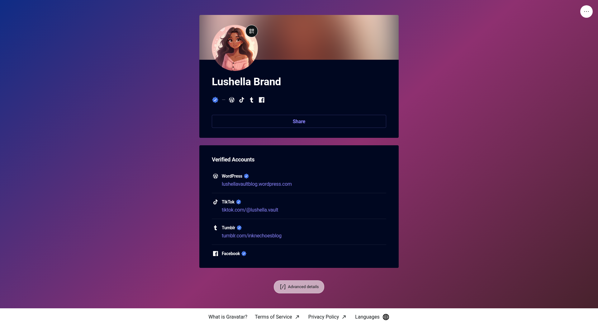 website screenshot of https://lushellabrand.link/