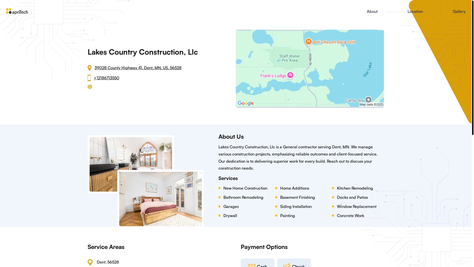 website screenshot of https://lakescountryconstructionllc.online/