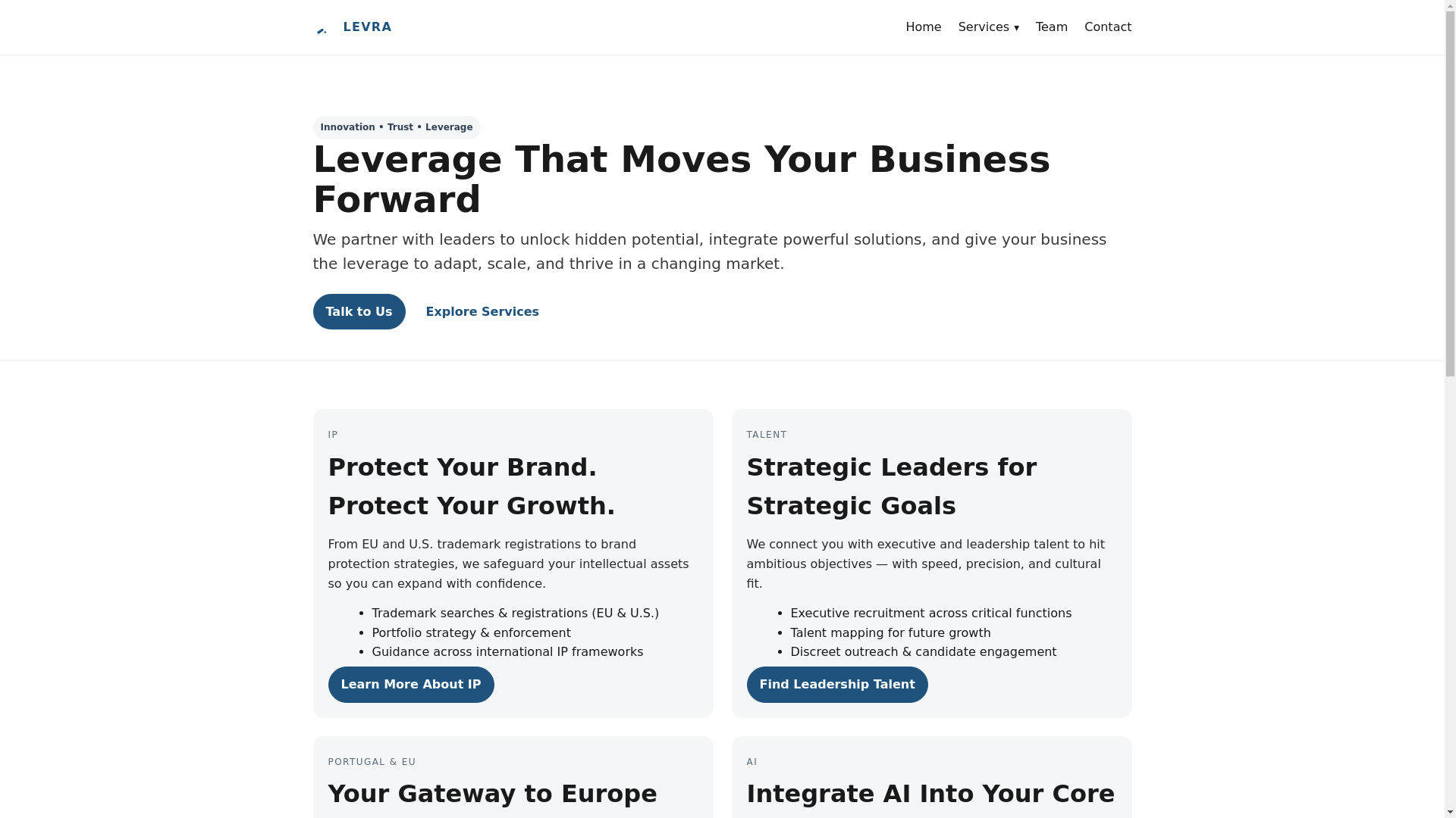 website screenshot of https://levra-website.pages.dev/