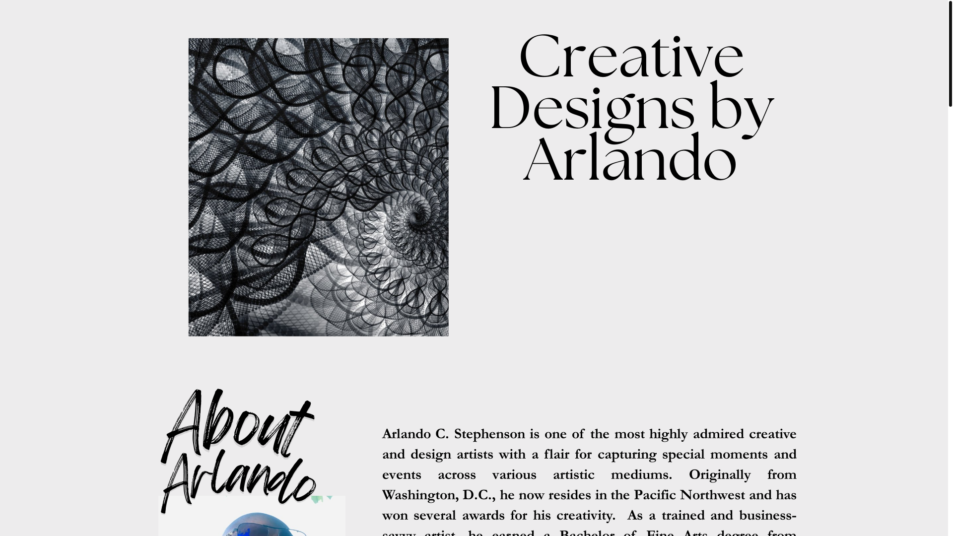 website screenshot of https://arlandocdesigns.com/