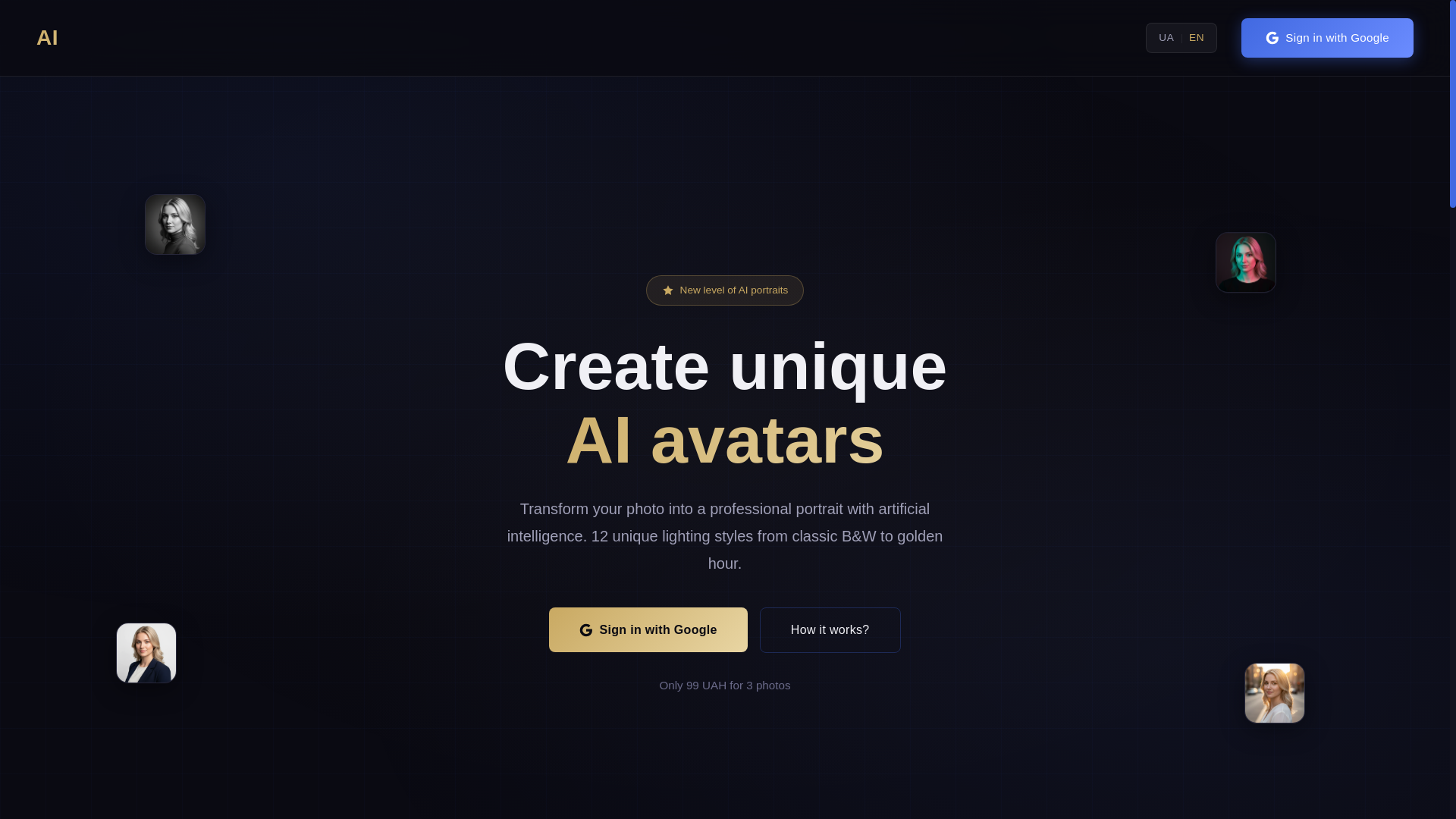 website screenshot of https://makeme.photos/