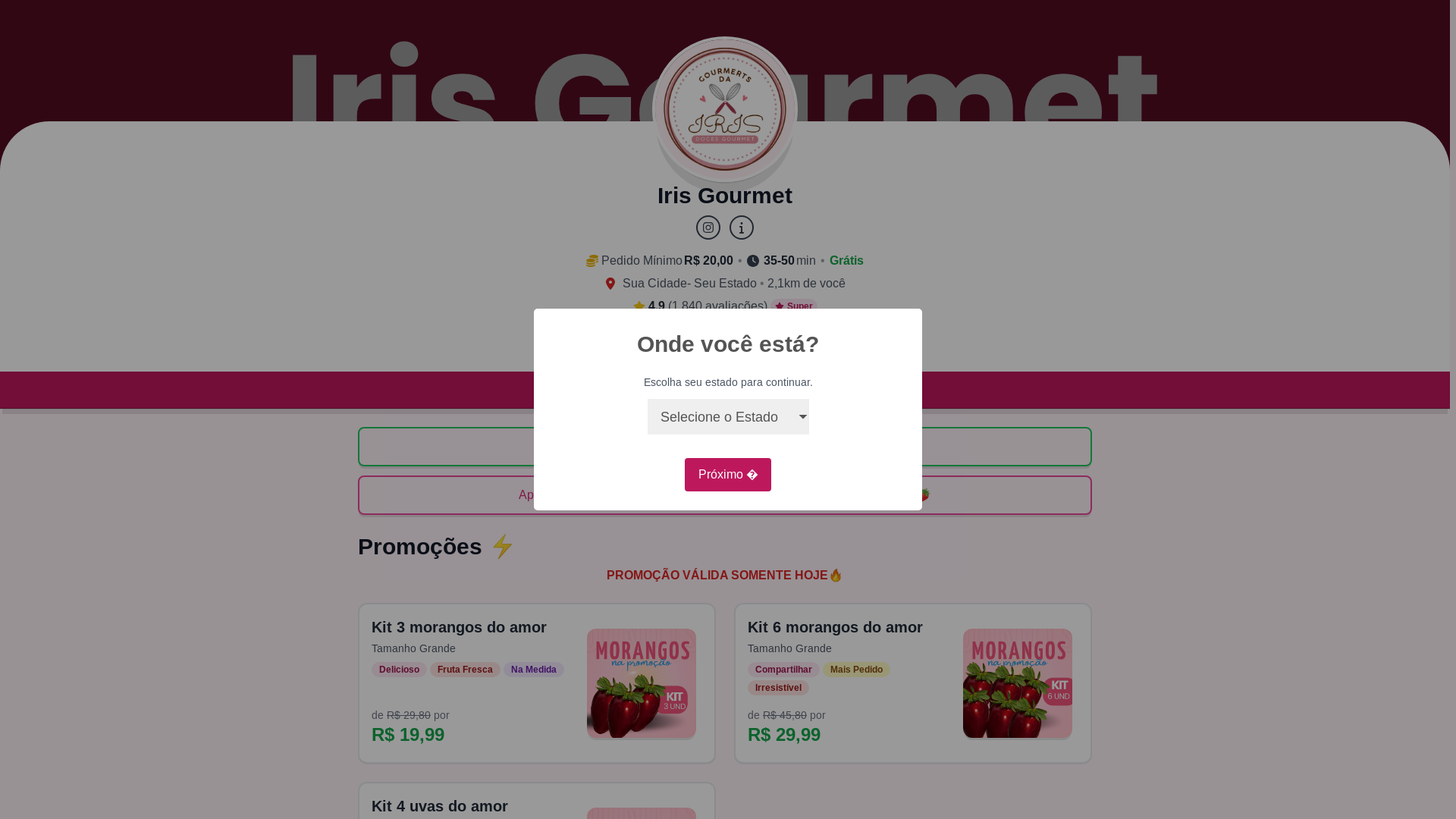 website screenshot of https://morangodoamordelivery.lat/