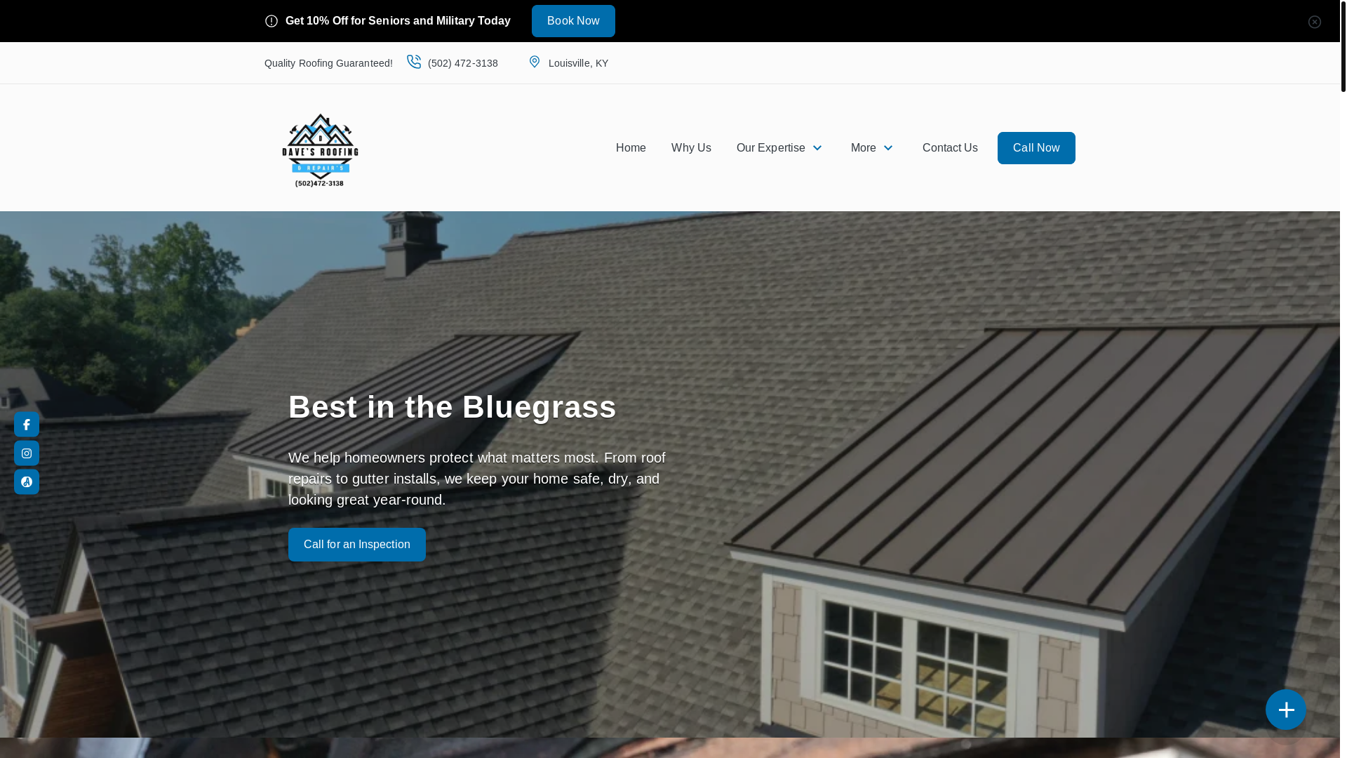 website screenshot of https://davesroofingandrepairs.com/