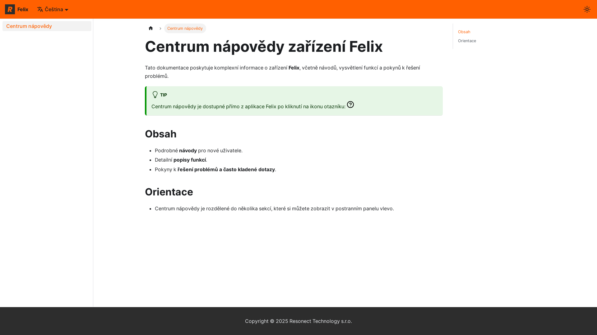 website screenshot of https://resonect-felix-public-docs.pages.dev/