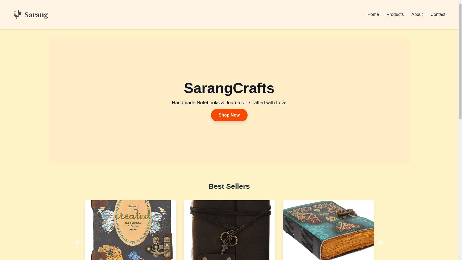 website screenshot of https://sarangcrafts.com/