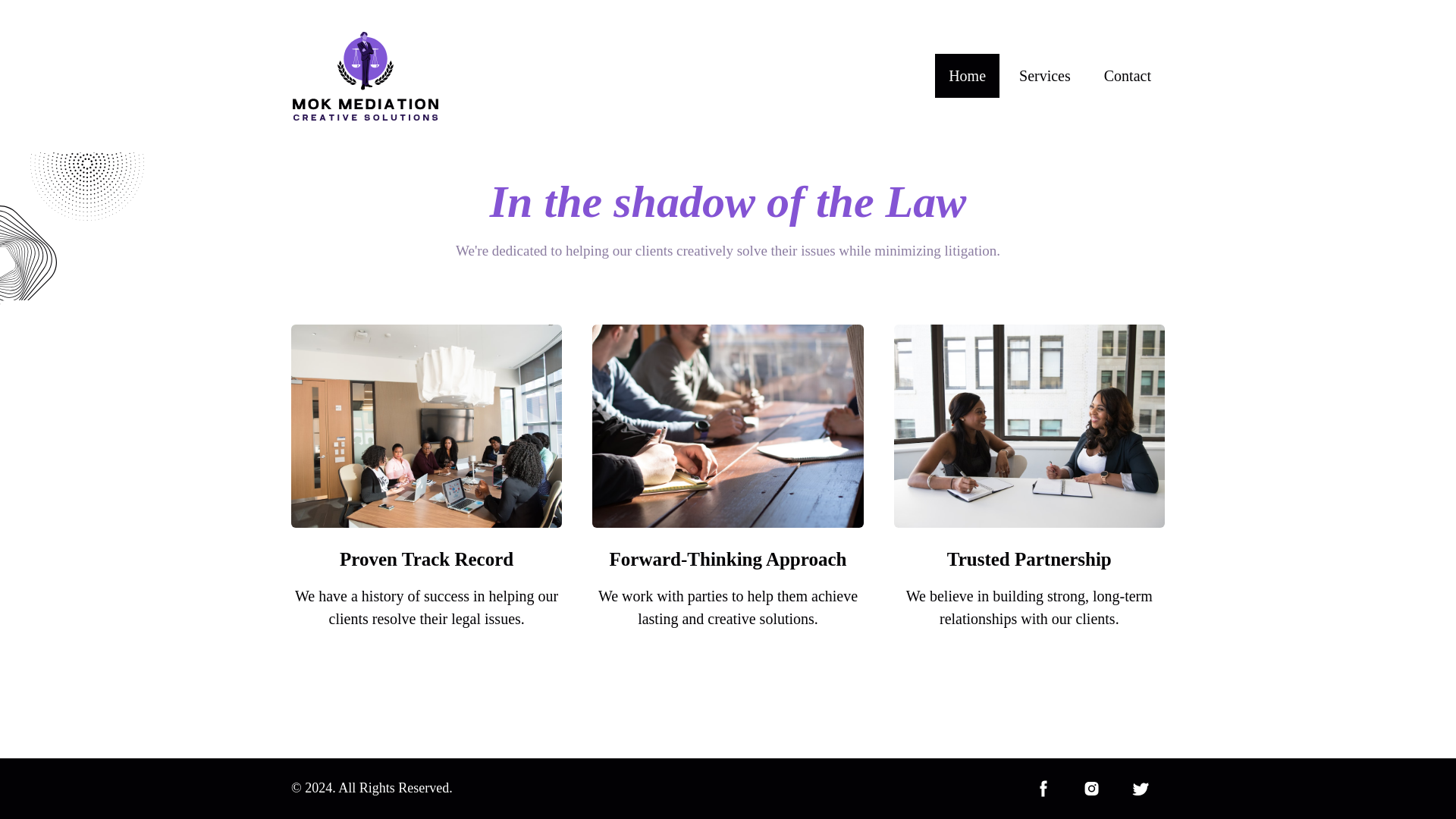 website screenshot of https://mokmediation.com/