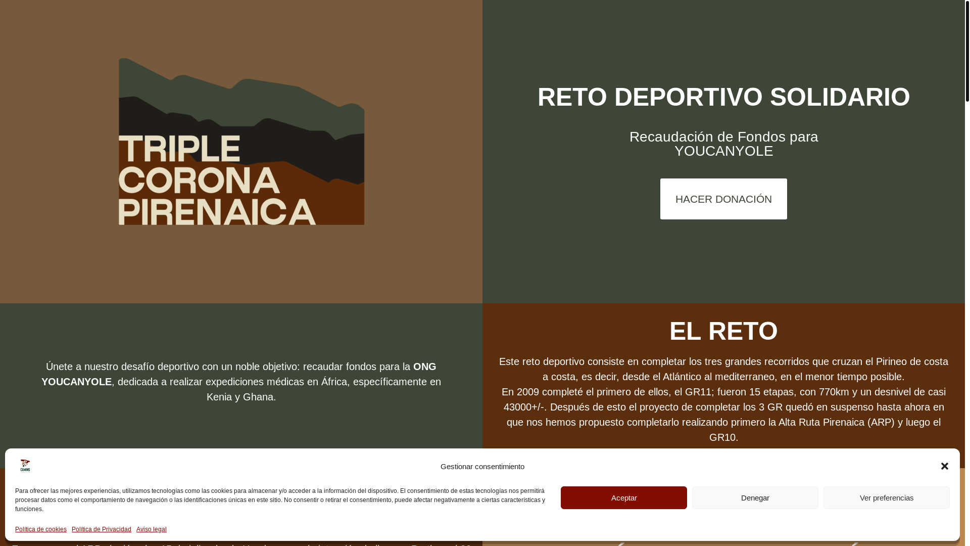 website screenshot of https://triplecoronapirenaica.es/
