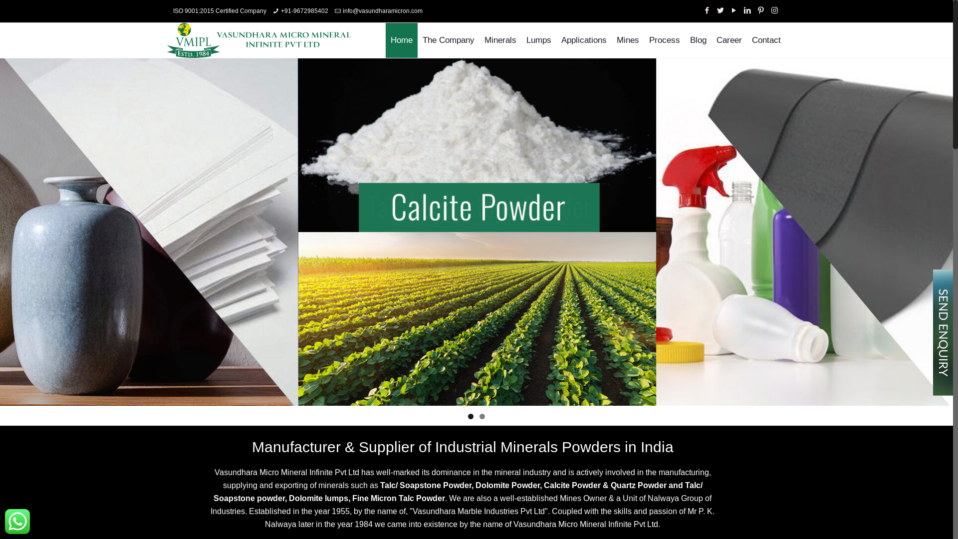 website screenshot of https://vasundharamicron.com/
