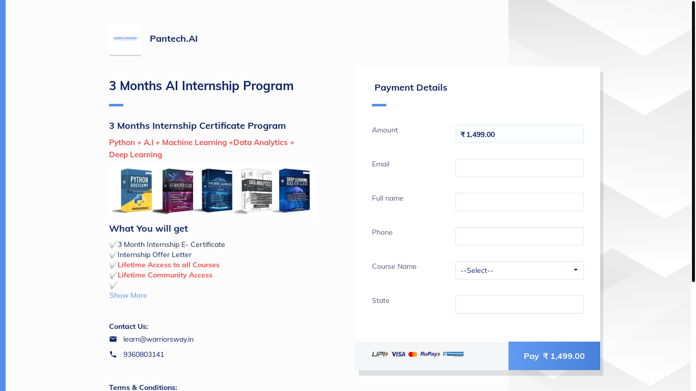 website screenshot of https://pages.razorpay.com/3Monthsai-e