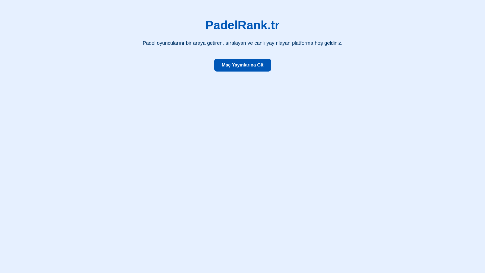 website screenshot of https://padelrank.tr/