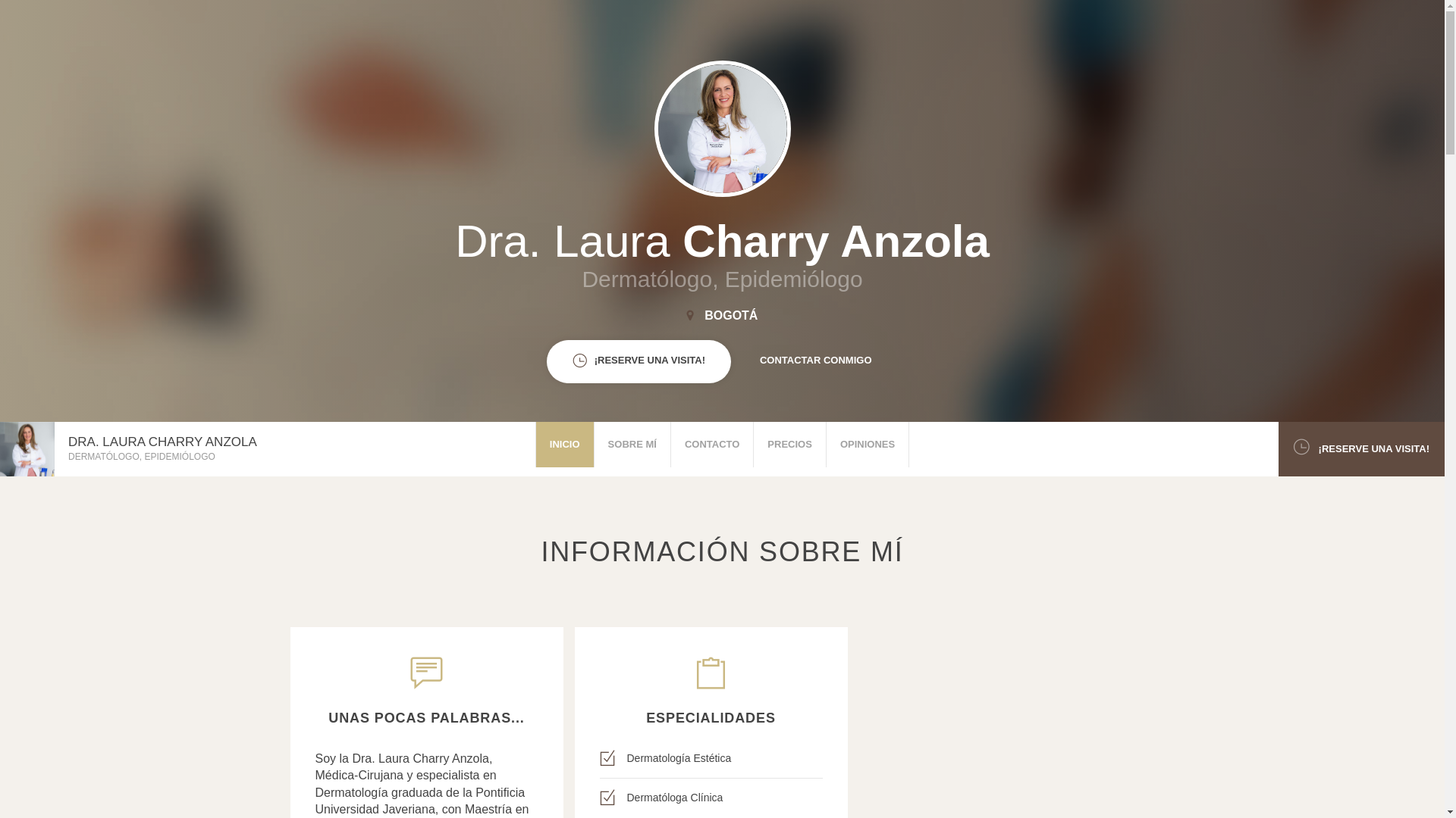 website screenshot of https://lauracharrydermatologia.com/