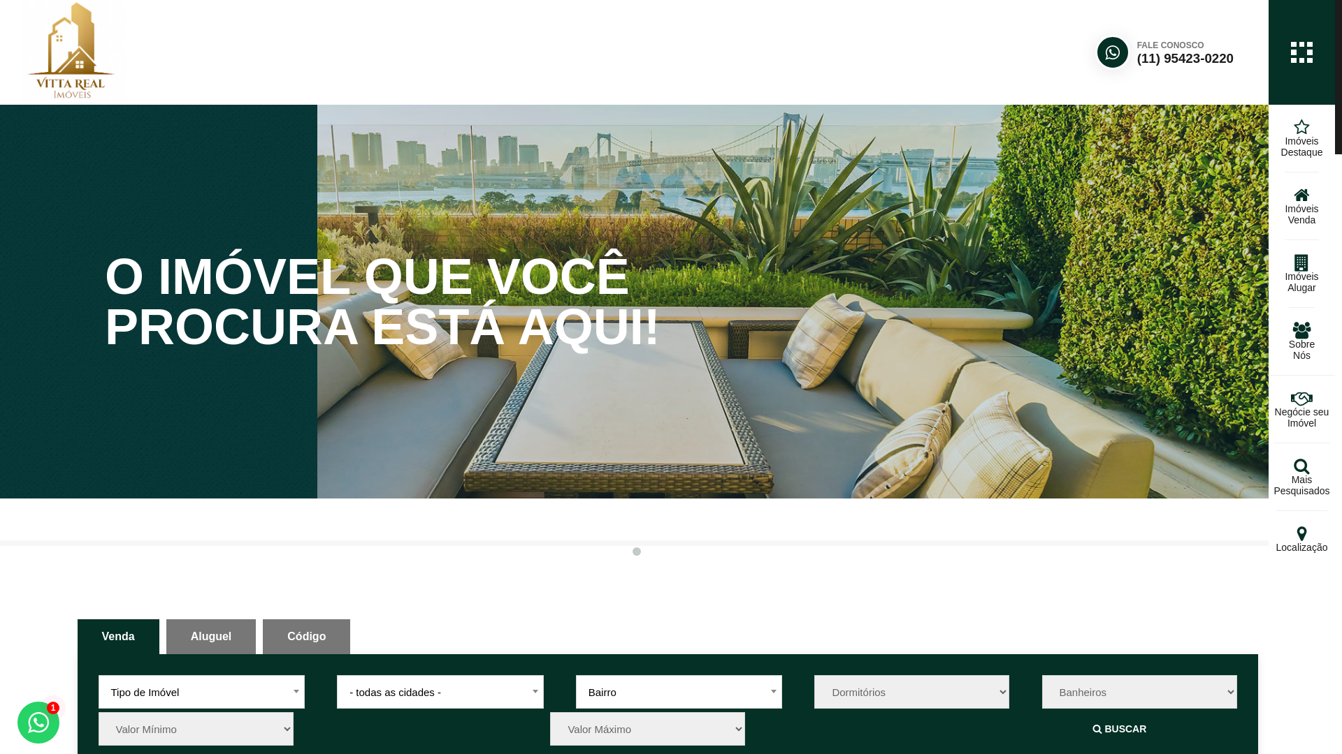 website screenshot of https://vittarealimoveis.com.br/