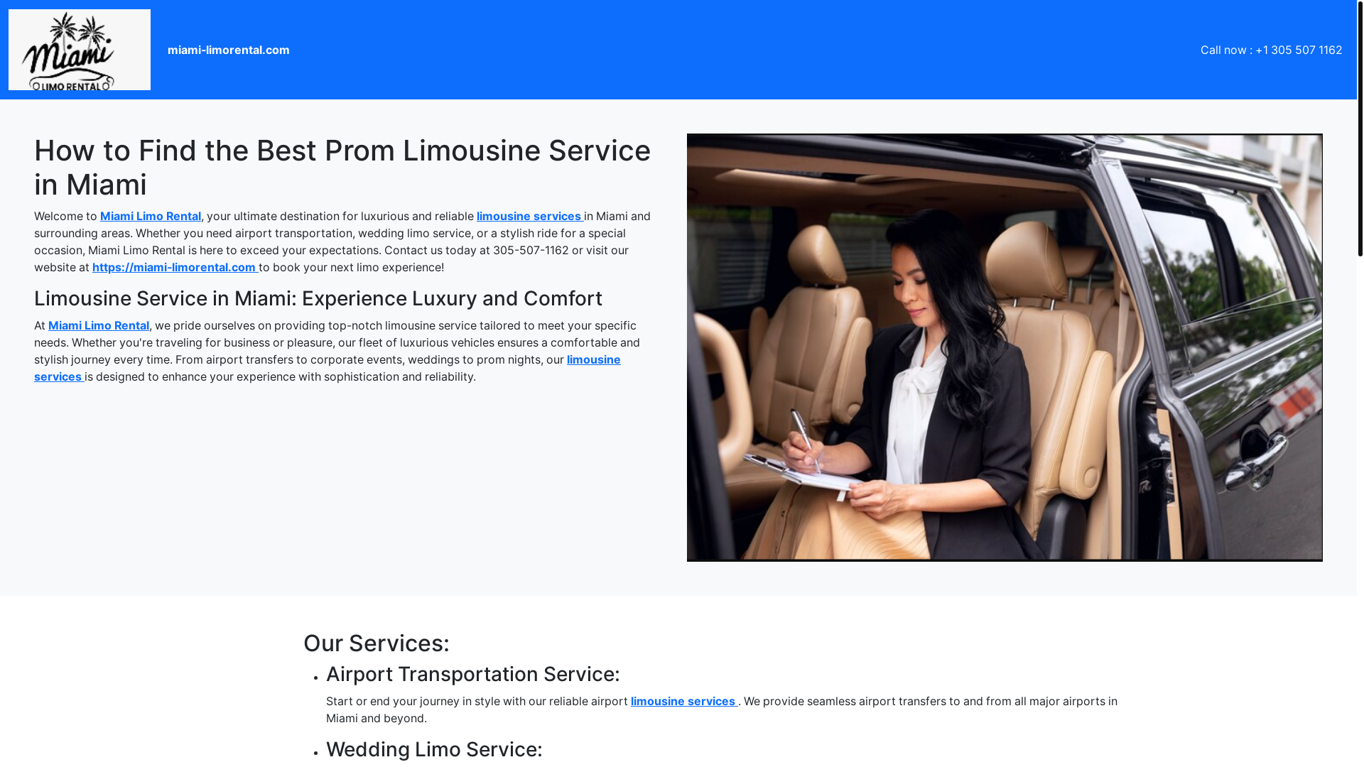 website screenshot of https://howtofindthebestpromlimousineserviceinmiami.pages.dev/