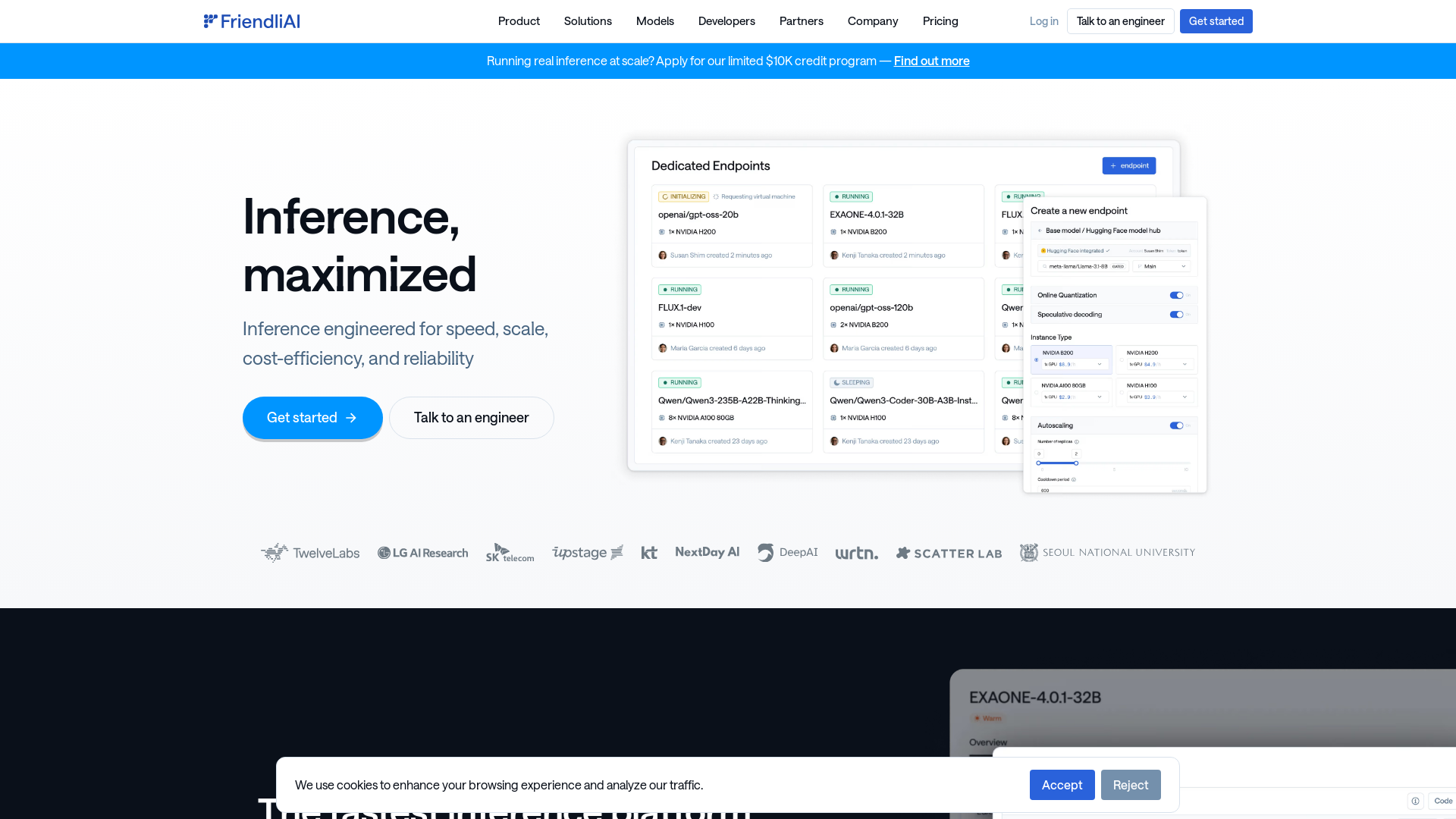 website screenshot of https://givefriendliai.com/