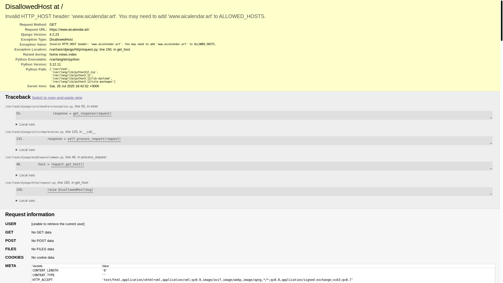 website screenshot of https://aicalendar.art/