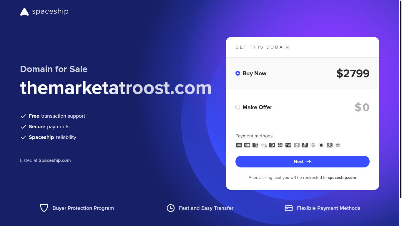 website screenshot of https://themarketatroost.com/