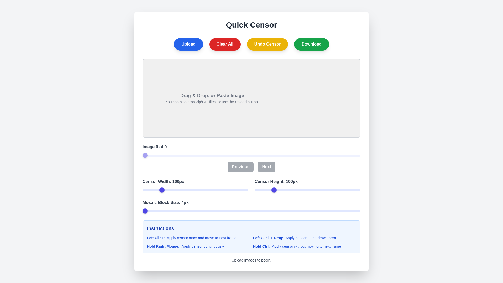 website screenshot of https://quickcensor.pages.dev/