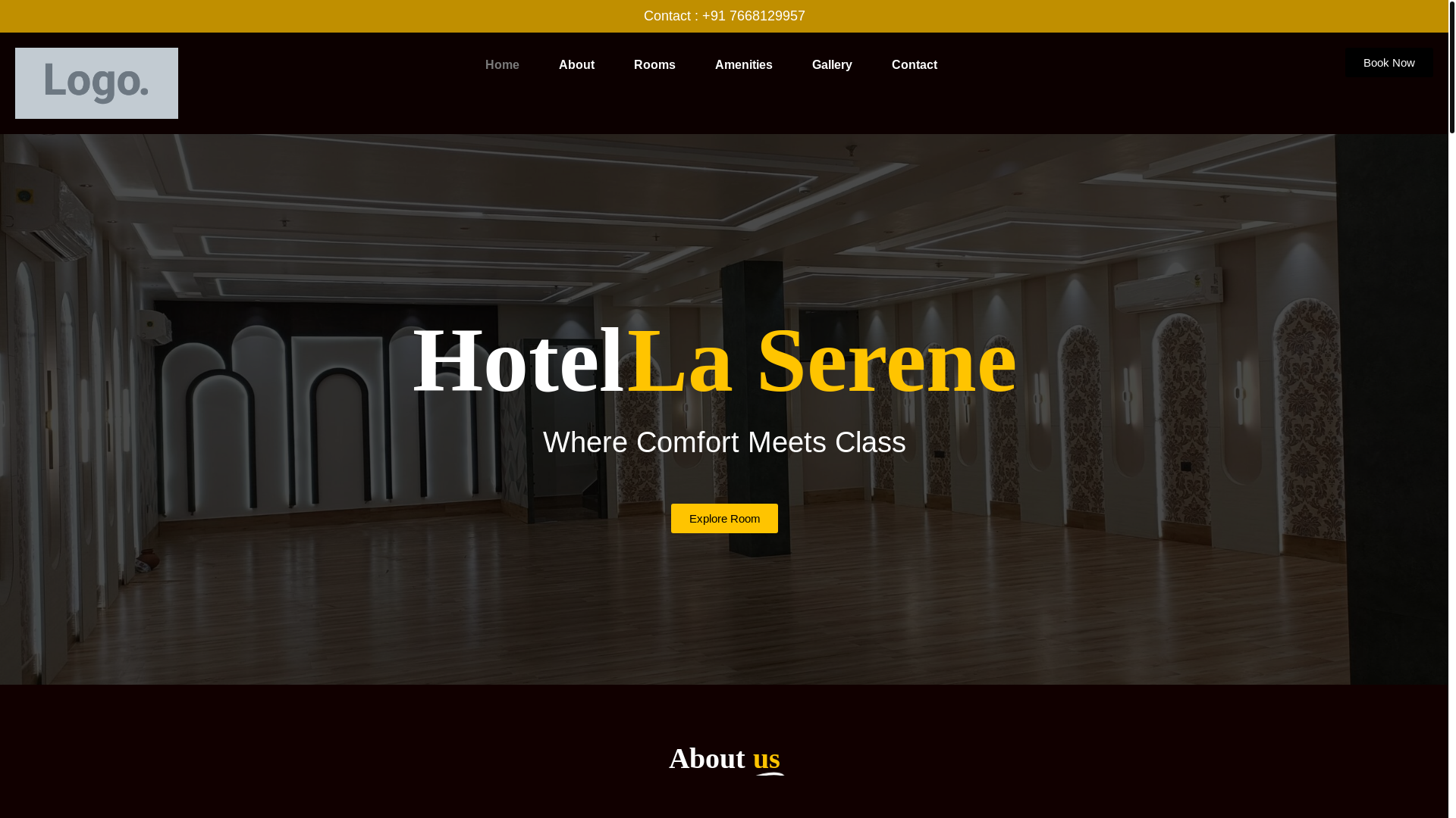 website screenshot of https://hotellaserene.in/