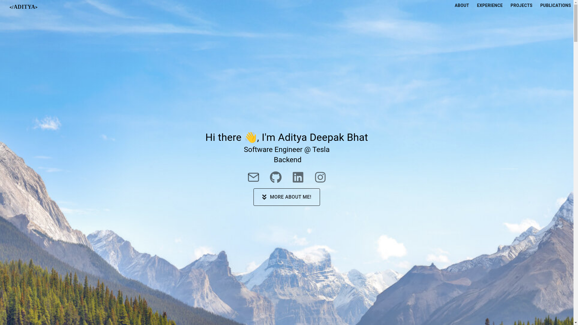 website screenshot of https://adityabhat.me/