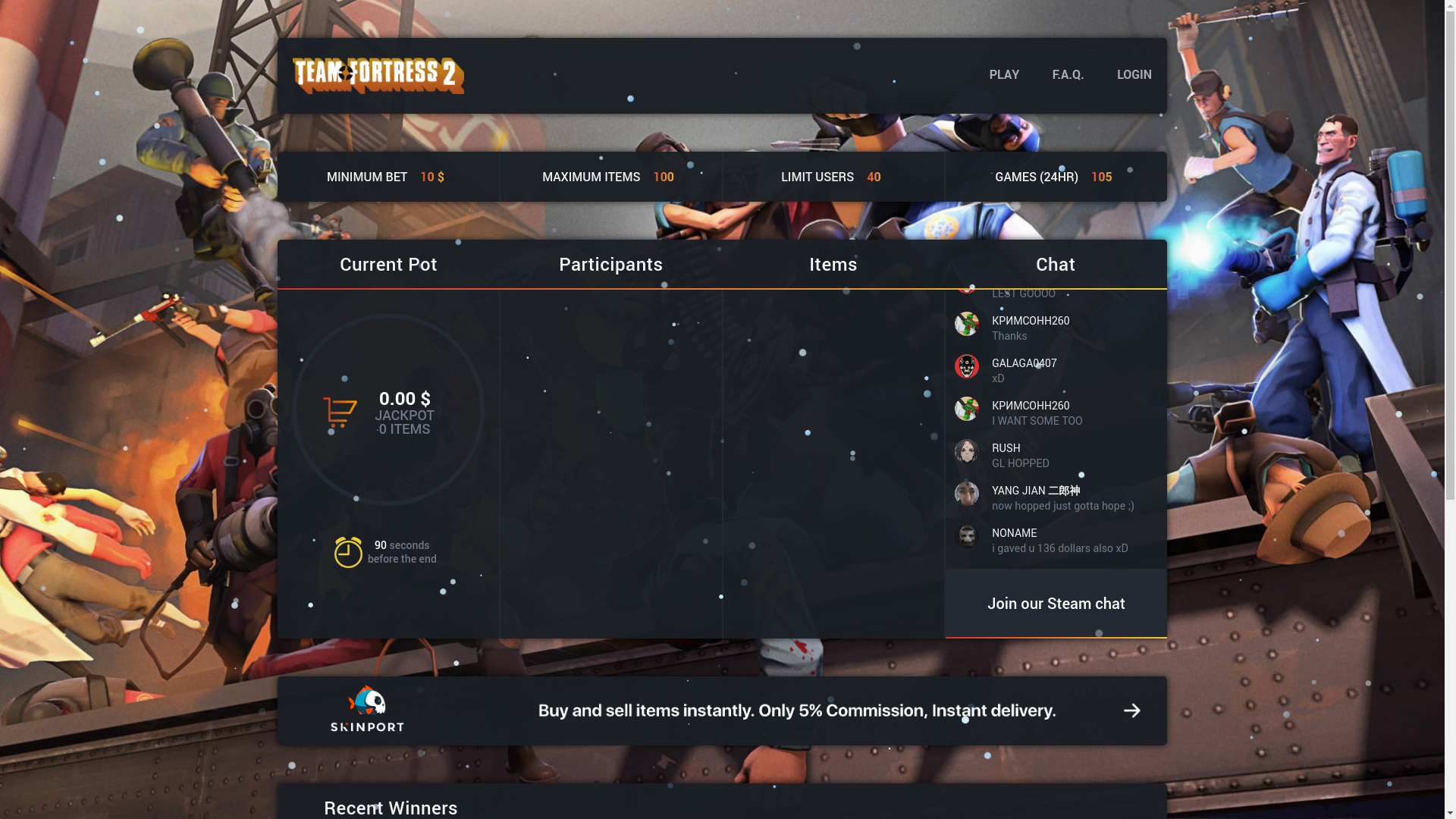 website screenshot of https://tf2gravity.com/