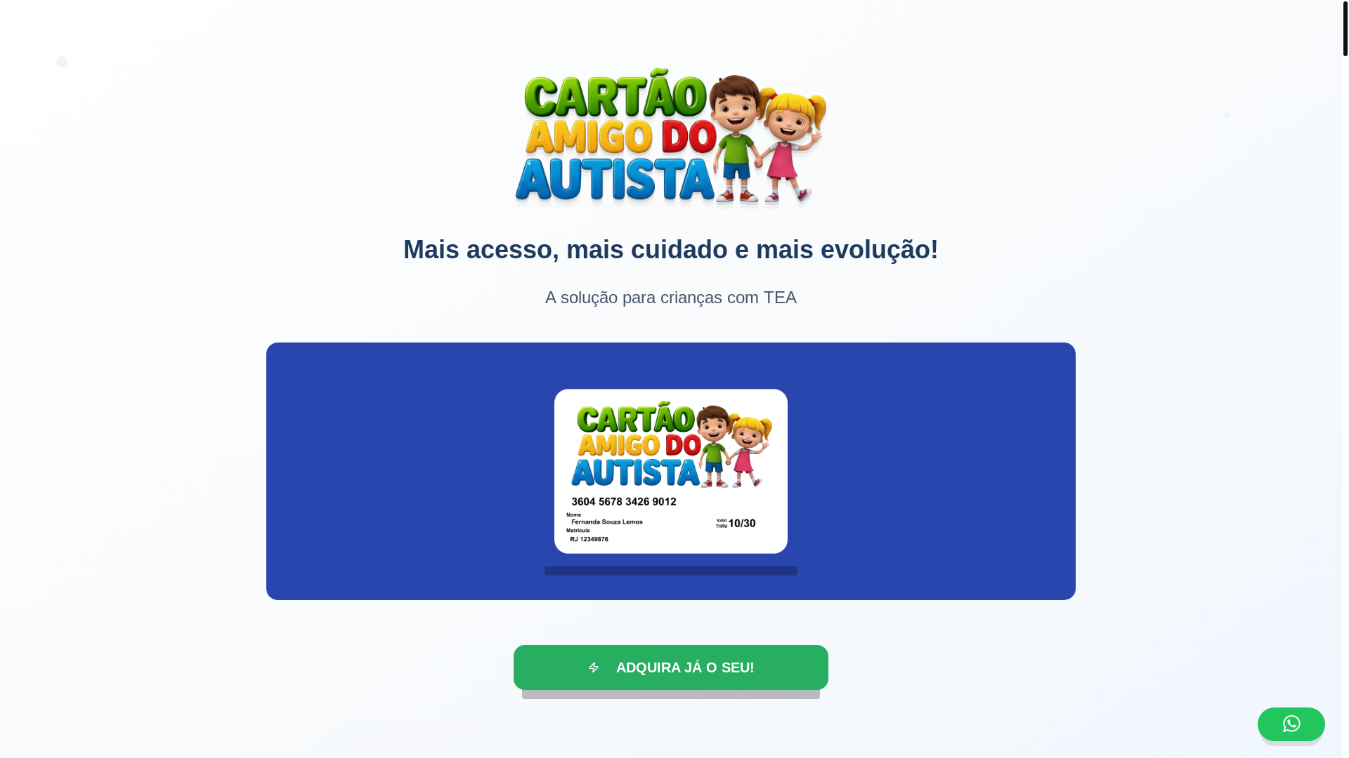 website screenshot of https://cartaoamigodoautista.site/