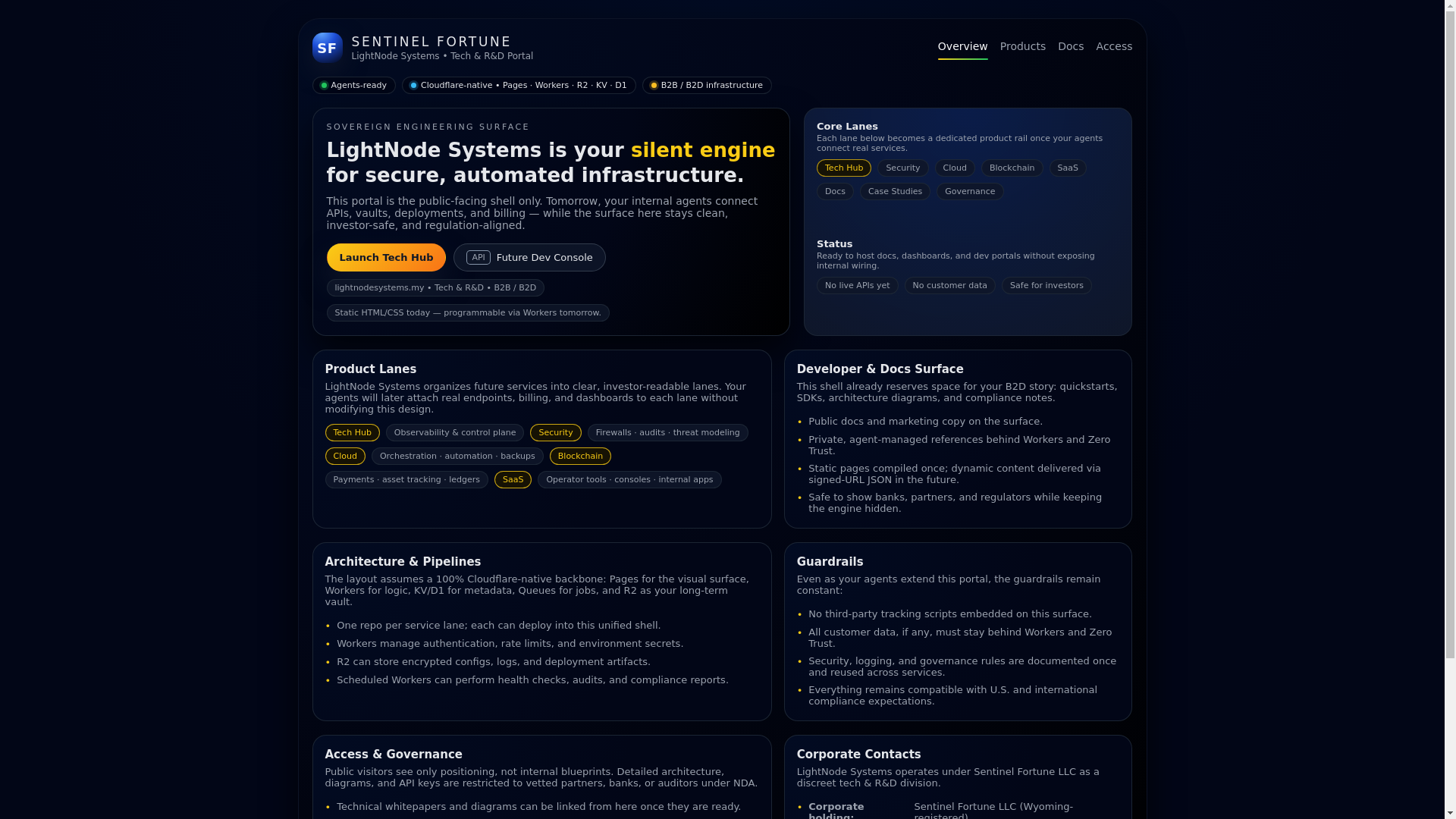 website screenshot of https://sf-lightnodesystems-portal.pages.dev/