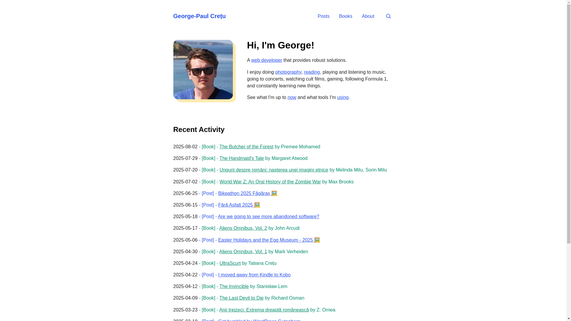 website screenshot of https://georgepaulcretu.com/
