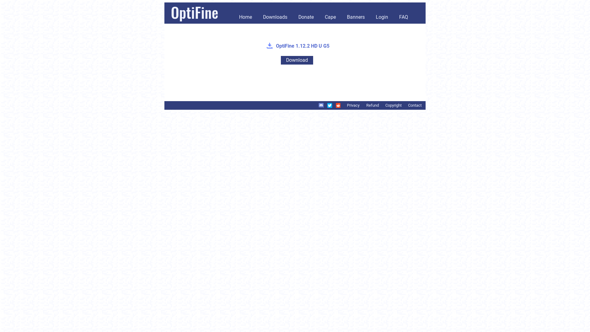 website screenshot of https://optifine.net/adloadx?f=OptiFine_1.12.2_HD_U_G5.jar
