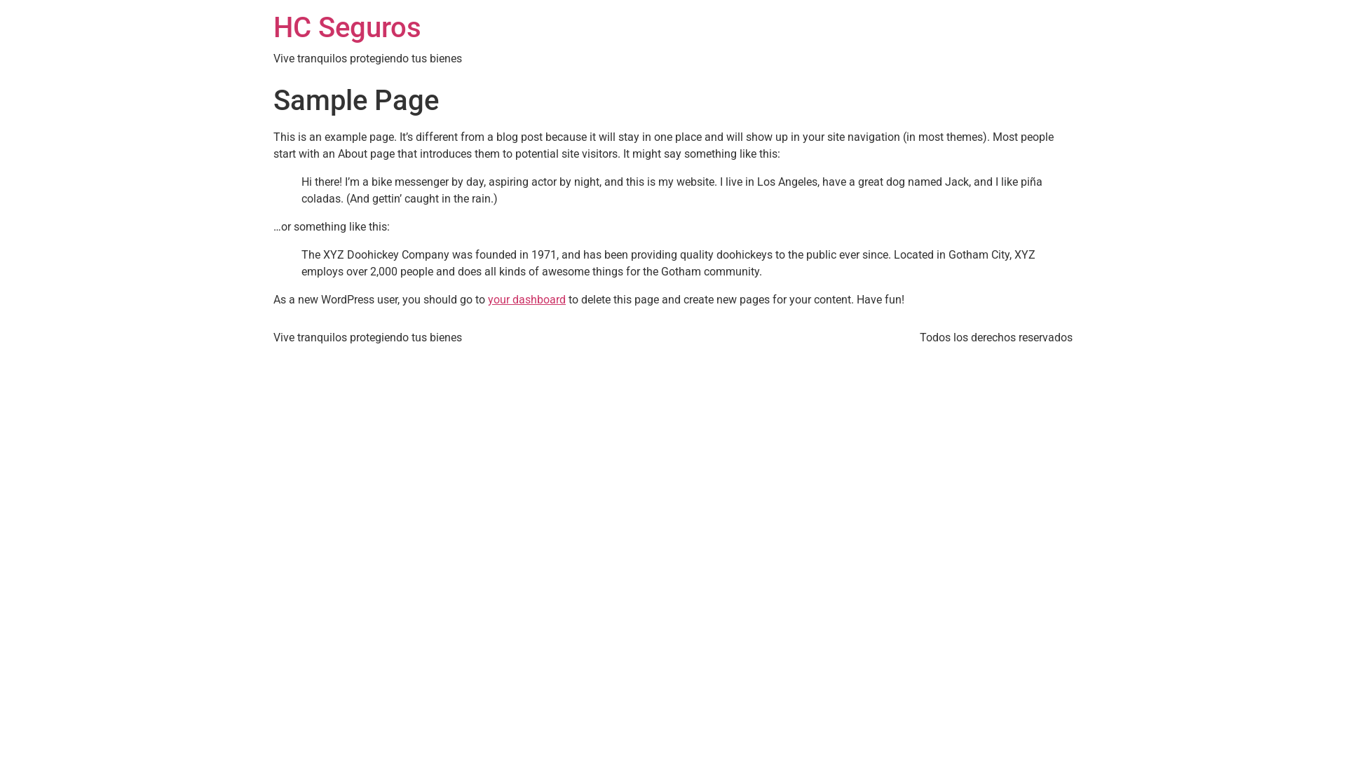 website screenshot of https://hcseguros.com.ar/