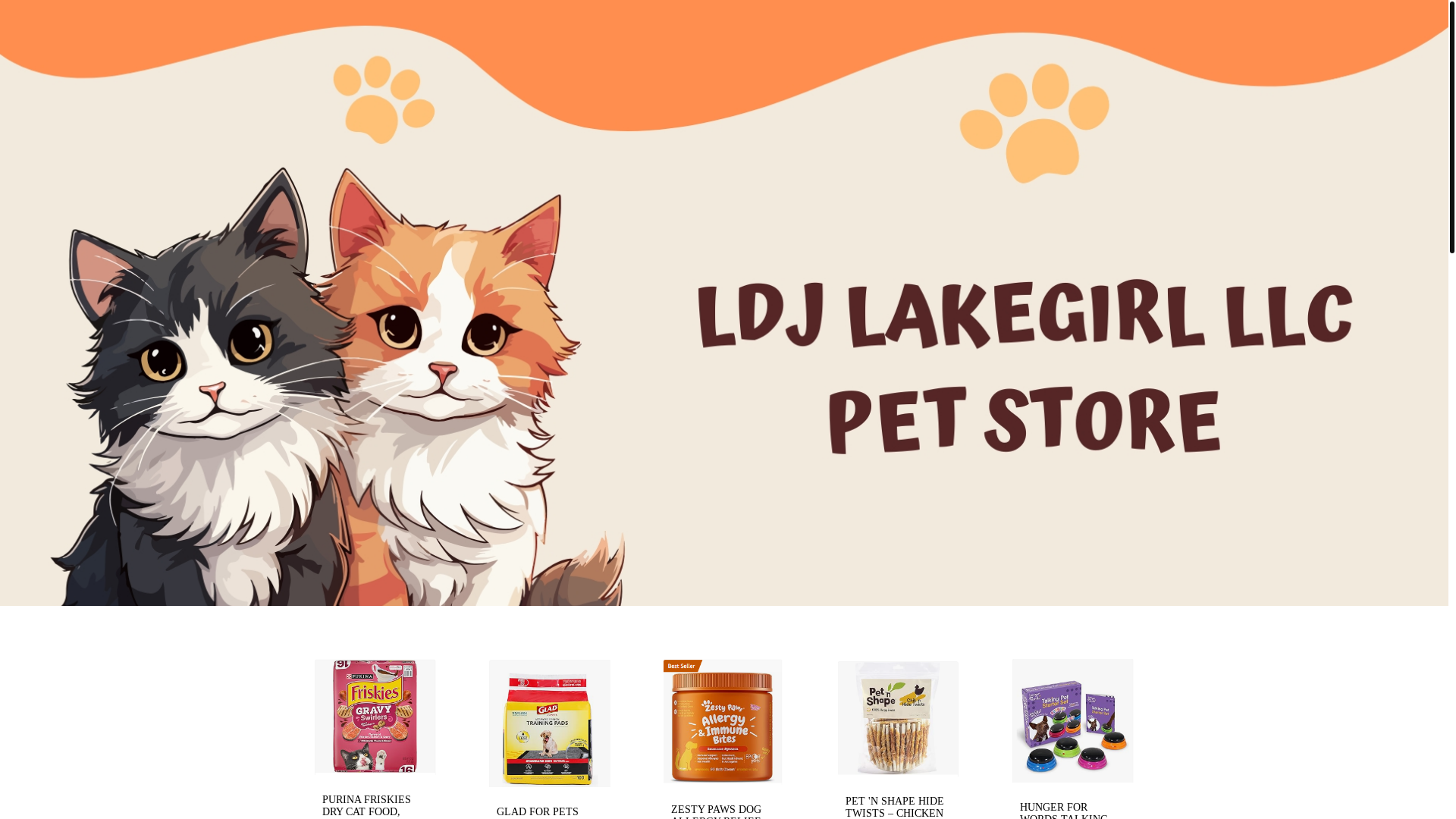 website screenshot of https://ldjlakegirlllcpetstore.com/