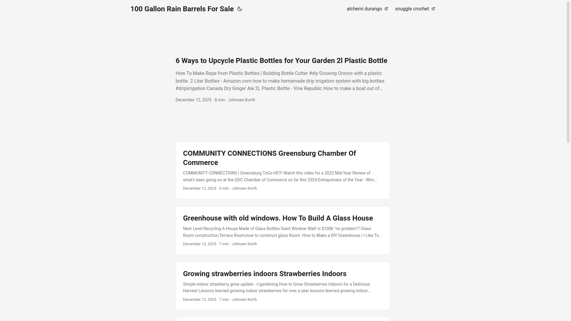 website screenshot of https://100gallonrainbarrelsforsale.pages.dev/