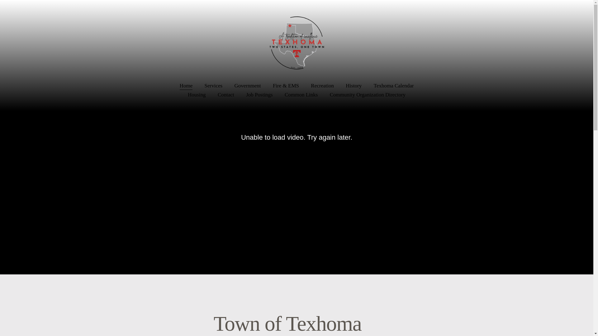 website screenshot of https://townoftexhoma.com/