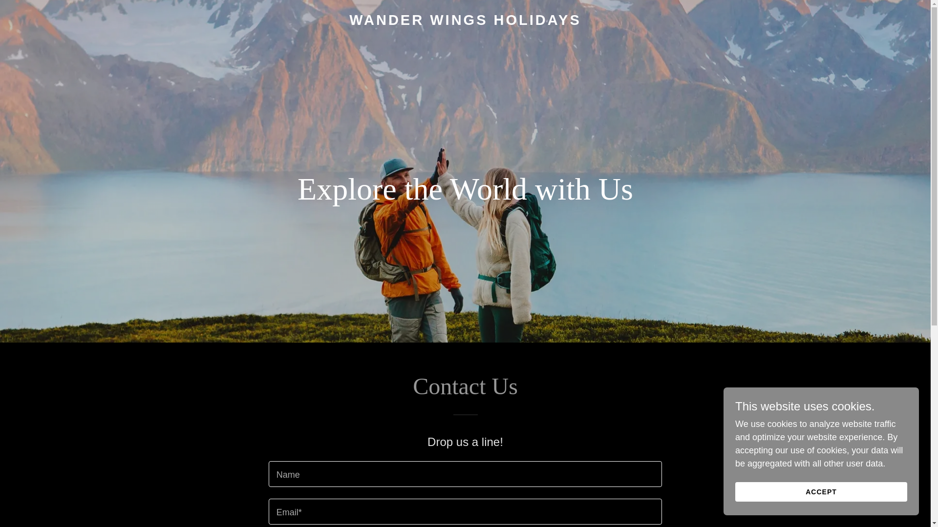website screenshot of https://wanderwingsholidays.in/