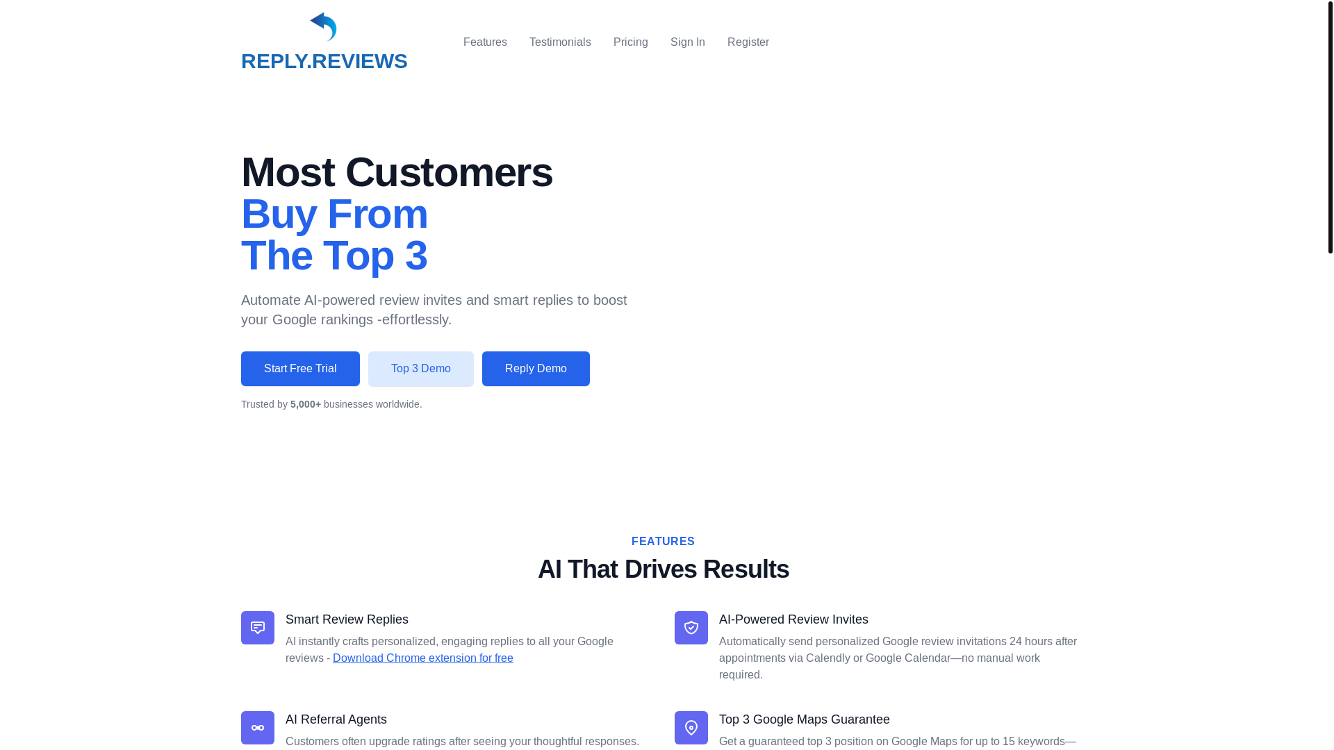 website screenshot of https://webreply.org/