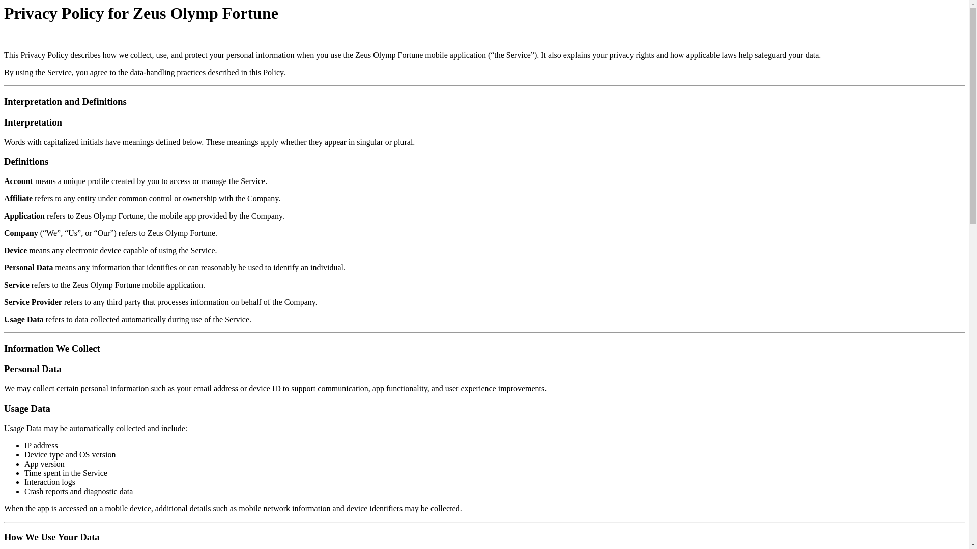website screenshot of https://zeusolympfortune.live/